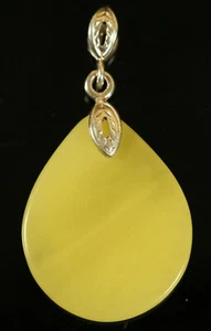 New 100% Natural Butterscotch Baltic Amber Stone Pendant w Sterling Silver C932 - Picture 1 of 5
