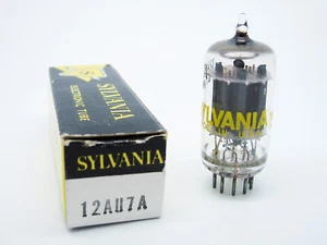 1 tubo de vacío triodo de prueba Sylvania 12AU7A - ECC82 prueba V.GOOD placas largas negro - Imagen 1 de 12
