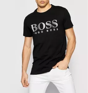 Boss Hugo Boss Contrast Logo T-shirt / Tee / Tshirt in Black - Picture 1 of 8