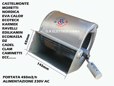 VENTOLA CENTRIFUGA STUFA CAMINO 65X145 2GDS15 FANDIS ECOFIT EBM D2E097 - Immagine 1 di 2
