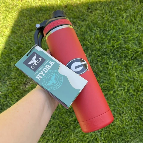ORCA Georgia Bulldogs 22oz. Large Logo Hydra Water Bottle Stainless Steel UGA Cover