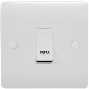 10A 1 Gang Retractive Push Switch ‘PRESS’ White For Doorbells Blinds  Lighting - Picture 1 of 5