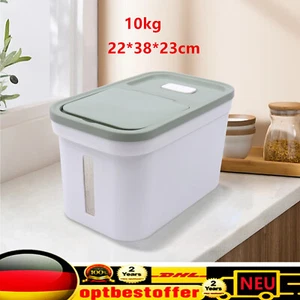 Contenedor de almacenamiento de arroz grande 10 kg harina de alimentos caja hermética dispensador de arroz con taza - Imagen 1 de 10