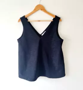 Blusa COUNTRY ROAD Negra Sin Mangas Columpio Cuello en V TALLA GRANDE Texturizada - Imagen 1 de 5
