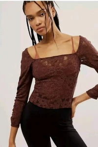 FREE PEOPLE Intimately - rotierendes Schicht-Top braun Größe L - Bild 1 von 4