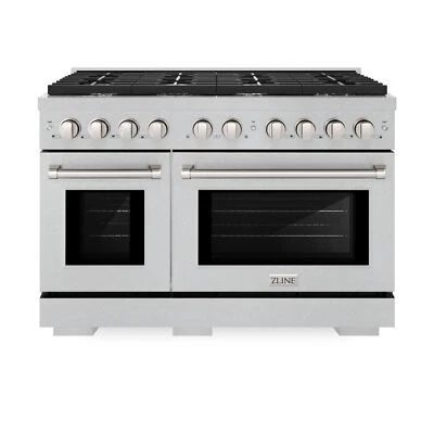 ZLINE 48" DURASNOW Acero Inoxidable Doble Combustible Quemador de Gas/Horno Eléctrico Cocina SDRS-48 Foto 1 de 4