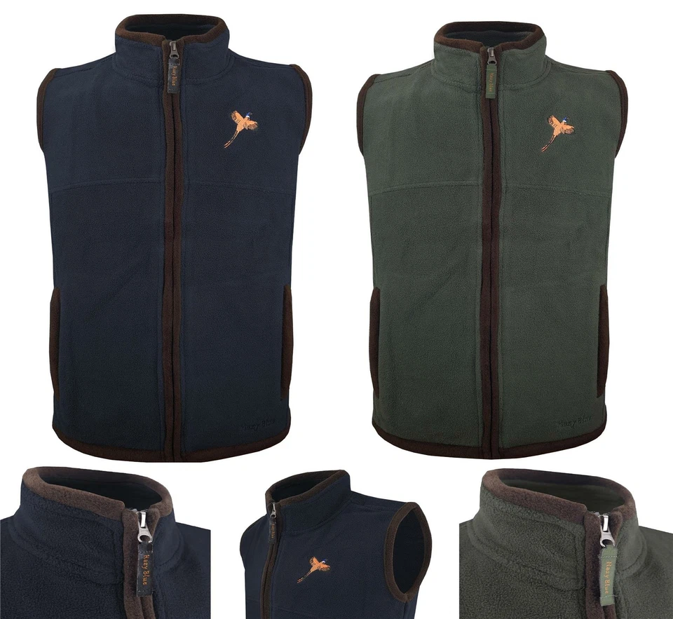 Hazy Blue Kids Angus Pheasant Bodywarmer Boys Girls Gilet Vest Country Fleece - Image 1 of 1