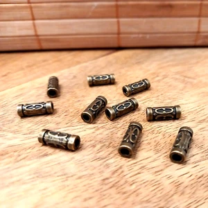 10 Haarperlen Rastaperlen Bartperlen Dreadlock Antik Bronze Wikinger Design (31) - Bild 1 von 2