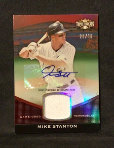 Camiseta autógrafo Mike Giancarlo Stanton 2011 #28/99 Topps triple hilos - Imagen 1 de 5