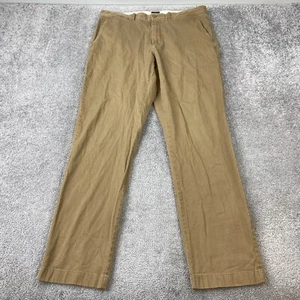 J. Pantalones chinos elásticos Crew para hombre W36xL34 tostados frente plano bolsillo cortado informales - Imagen 1 de 11