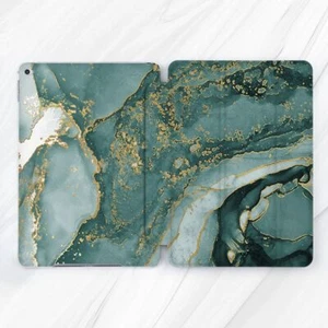 Dark Green Gold Marble Stone Case For iPad 10.2 Air 3 4 5 Pro 9.7 11 12.9 Mini - Picture 1 of 6