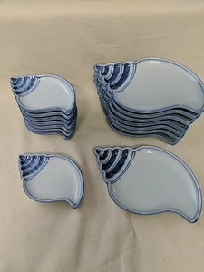 16 Porcelain Seashell Tidbit Trays/Trinket Dishes - Eight 6", Eight 4.5" - Picture 1 of 4