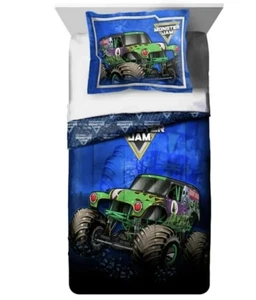 Monster Jam Twin/Full Reversible Comforter and Sham 2 piece set - Picture 1 of 6