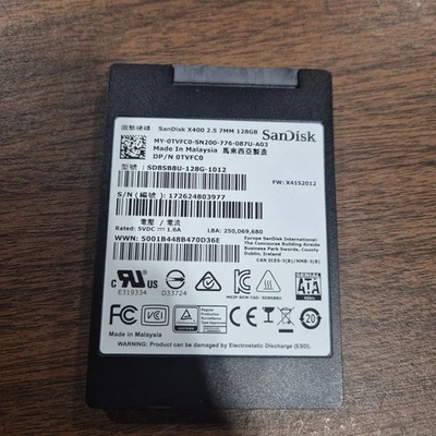 SanDisk X400 128GB TLC SATA 2.5" Internal SSD - Black (SD8SB8U-128G) - Image 1 of 2