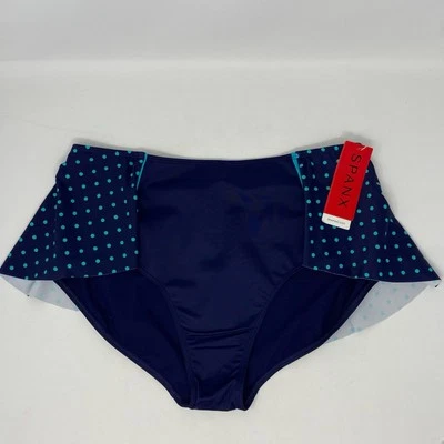 Spanx Swimsuit Womens Size 16 Flirty Skirted Shaping Bottoms SPF 50 Polka Dots - Image 1 of 4