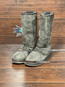 Stivali alti shearling pelle di pecora marrone cioccolato donna taglia 6 Kirkland usati - Foto 1 di 10