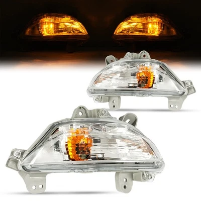 Pair Front Bumper Turn Signal Lights W/bulb For Mazda 3 / 3 Sport 2014 2015 2016 - Image 1 of 4