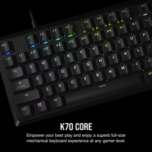 Corsair K70 RGB Core - Mechanisch Gaming Toetsenbord - QWERTY - Zwart - Afbeelding 1 van 7
