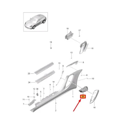 GENUINE PORSCHE 718 Boxster / Cayman Air Dam Protective Grill 982-825-483-A-OK1 - Image 1 of 2
