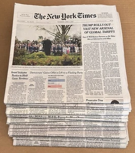 The New York Times Papers LOT/14 April 3 4 5 6 7 8 9 10 11 12 13 14 15 16 2025 - Picture 1 of 15