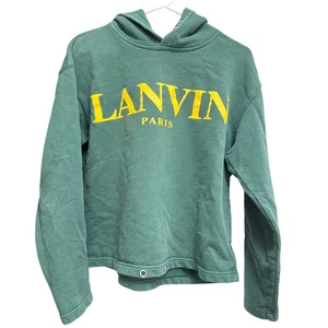 Lanvin Paris Classic Logo Hoodie Grün Gelb Pullover Made in Italy Gr. S - Bild 1 von 8