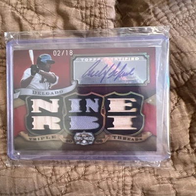 2009 Topps Triple Threads Carlos Delgado Met Record Setting MLB auto And Relics! - Image 1 of 4