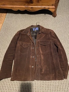 Vintage Skylar Suede Trucker Jacket Dark Brown True Vintage - Picture 1 of 3