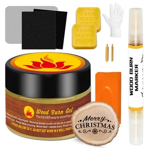 Wood Burn Paste Pen Kit, 4OZ Wooden Burning Gel, Double Sided Wood Burn Marke... - Picture 1 of 7