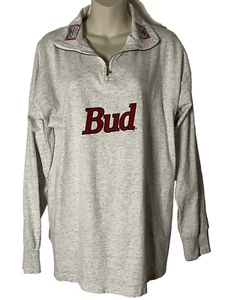 Vintage 90s Calhoun Cotton Budweiser Sweatshirt Gray XL Logo Pullover *READ* - Picture 1 of 8