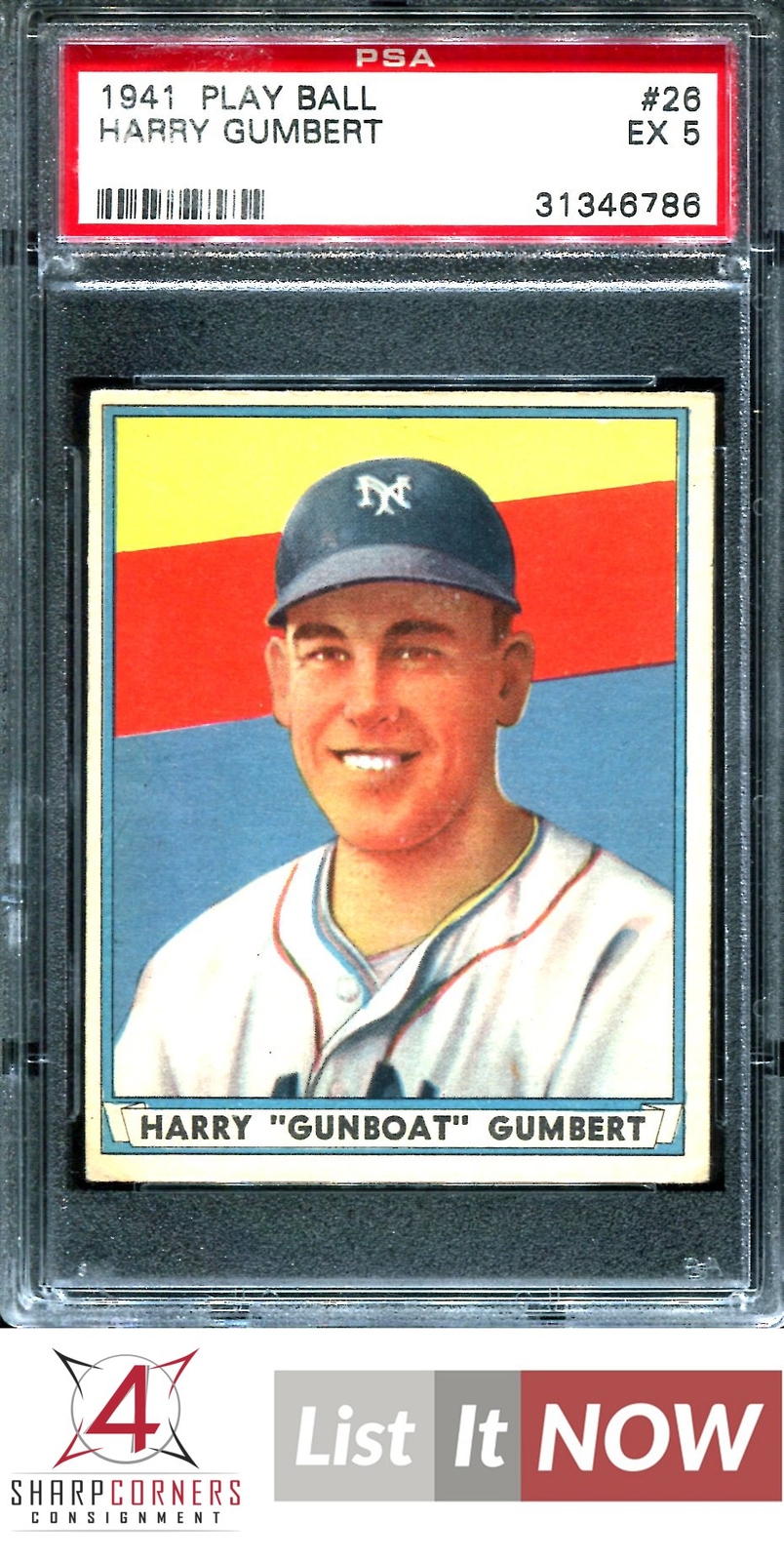 1941 PLAY BALL #26 HARRY GUMBERT PSA 5 A3519266-786