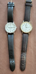 Vintage Timex Indiglo Watch & CHD Quartz Watch Both with Leather Straps - Picture 1 of 5
