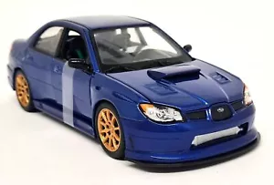 Welly 1/24 Subaru Impreza WRX STi 2nd Gen Hawkeye 2010 Blue Diecast car - Foto 1 di 7