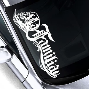 1x LA FAMILIA MI FAMIGL 60cm OLDSCHOOL XL Frontscheibenaufkleber AUTO Aufkleber - Bild 1 von 2