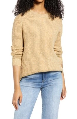 BP Nordstrom Womens NWT Plaited Stitch Crewneck Pullover Sweater Tan Sz S Knit - Image 1 of 4
