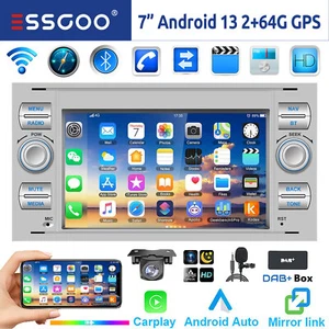 DAB+ 64G Autoradio Android 14 Carplay Navi Für Ford Focus C S Max Transit Fiesta - Bild 1 von 15