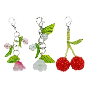 Handmade Flower Shoe Buckle Floral Charm Keychain Jewelry Making Phone Pendant - Picture 1 of 11