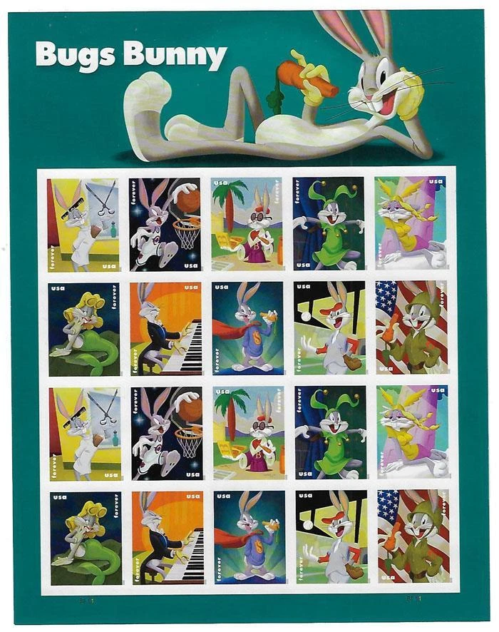 US SCOTT 5494 - 5503 BUGS BUNNY PANE OF 20 STAMPS MNH - Image 1 of 1