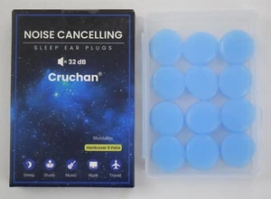 Cruchan - Tapones para los oídos moldeables para dormir - Cancelación de ruido 32dB 6 pares suave, azul - Imagen 1 de 2