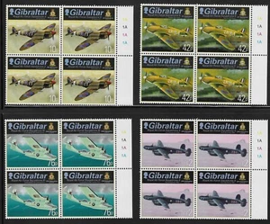 GIBRALTAR 2013 RAF SQUADRONS (2nd ser.) SET (4) MNH MARGINAL BLOCKS OF 4. (2386) - Picture 1 of 2