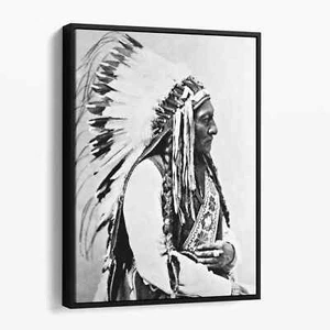 Lakota Sioux Leader Sitting Bull, 1885 Native American Canvas Print Wall Art - Picture 1 of 7