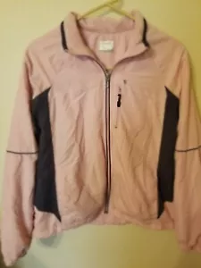 danskin womens size L pink gray full zip L Sleeve 3 pockets 1 zips lined fleece - Picture 1 of 12