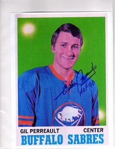 Gilbert Perreault Autographed Rookie 8X10 Hockey Photo . Inscribed HOF 90 - Picture 1 of 1