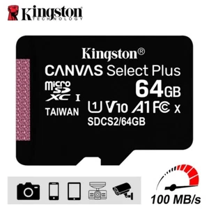 Kingston Canvas Select Plus Micro SD Card 32GB/64GB Class 10 High-Speed Memory - Picture 1 of 5