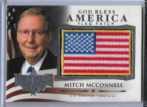 2020 DECISION SEN. MITCH MCCONNELL GOD BLESS AMERICA "SILVER" FLAG CARD #GBA-52