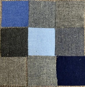 Harris Tweed Patchwork Bundle 5.5inch Squares - blue & grey tones - Picture 1 of 1