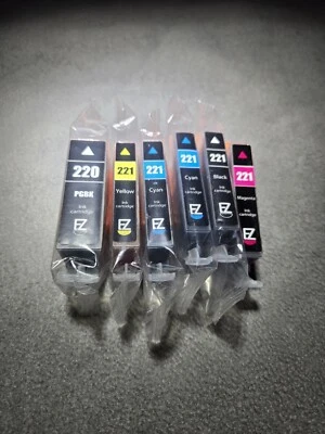 EZ Ink 220/221 Ink  NEW SEALED. Fits Canon MX860 220 PG BK + - Image 1 of 2