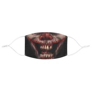 Evil Clown Smile Grin Horror Halloween Fabric Face Mask - Picture 1 of 6