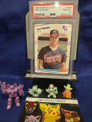 1988 Fleer Glossy Tom Glavine #539 HOF RC Atlanta Braves Rookie PSA 10 GEM MT RC - Image 1 of 2