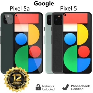 Google Pixel 5 | 5a - 128GB - Black | Green (Unlocked) Smartphone - Picture 1 of 3