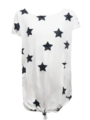 Camiseta TEREZ Niña Estrellas Blancas Lazo Lámina #12147773 X-Grande Nueva Con Etiquetas Foto 1 de 2